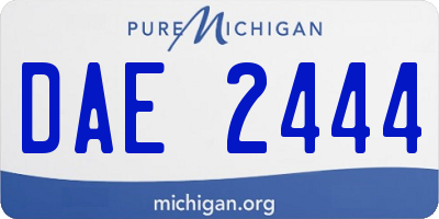 MI license plate DAE2444