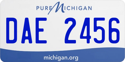 MI license plate DAE2456