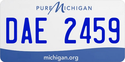 MI license plate DAE2459