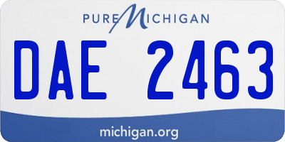 MI license plate DAE2463