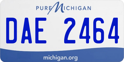 MI license plate DAE2464
