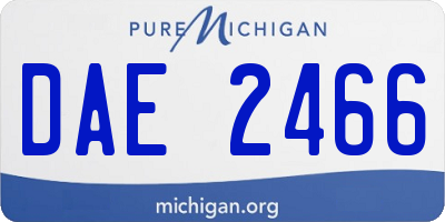 MI license plate DAE2466