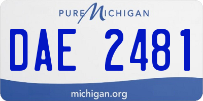 MI license plate DAE2481