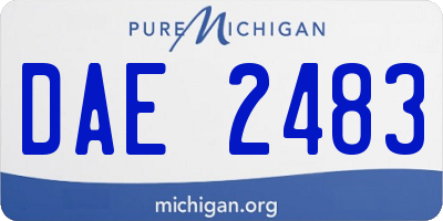 MI license plate DAE2483