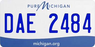 MI license plate DAE2484