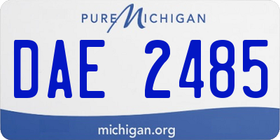 MI license plate DAE2485