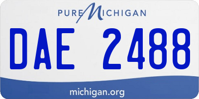 MI license plate DAE2488