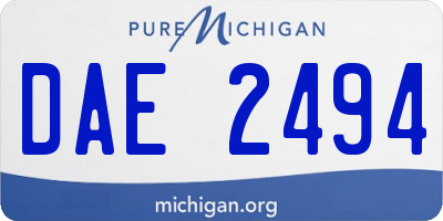 MI license plate DAE2494
