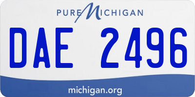 MI license plate DAE2496