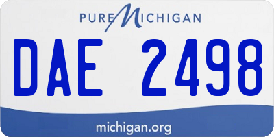 MI license plate DAE2498