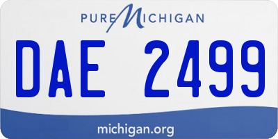 MI license plate DAE2499