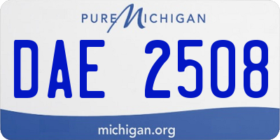 MI license plate DAE2508