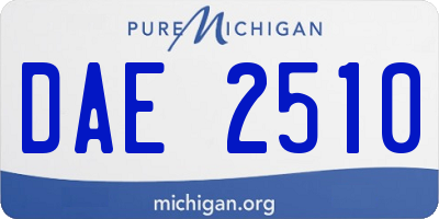 MI license plate DAE2510