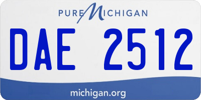 MI license plate DAE2512