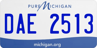 MI license plate DAE2513