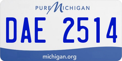 MI license plate DAE2514