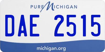 MI license plate DAE2515
