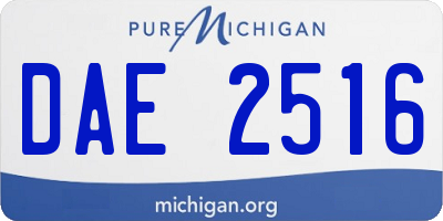 MI license plate DAE2516