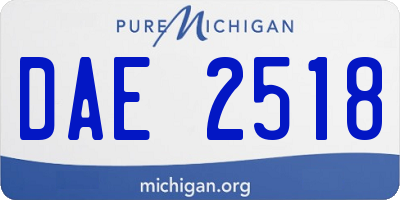 MI license plate DAE2518