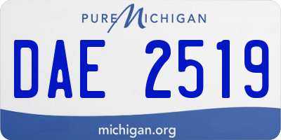 MI license plate DAE2519