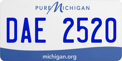 MI license plate DAE2520