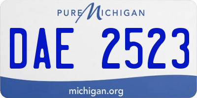 MI license plate DAE2523