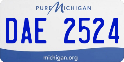 MI license plate DAE2524