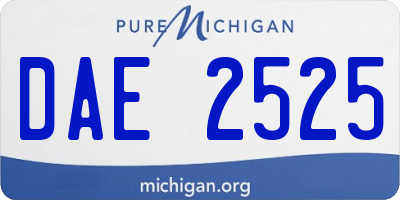 MI license plate DAE2525