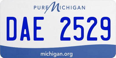MI license plate DAE2529