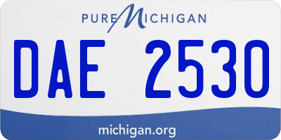MI license plate DAE2530