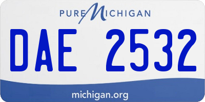 MI license plate DAE2532