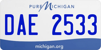 MI license plate DAE2533