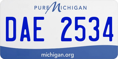 MI license plate DAE2534