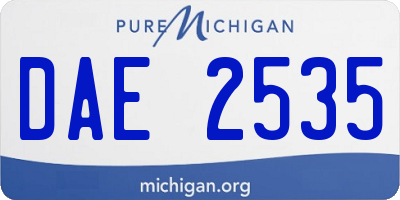 MI license plate DAE2535