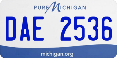 MI license plate DAE2536