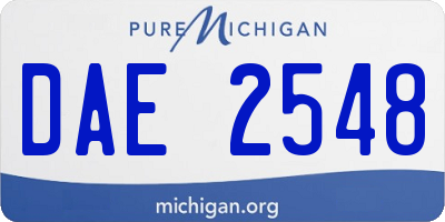 MI license plate DAE2548