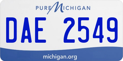 MI license plate DAE2549