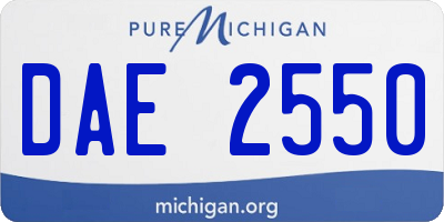 MI license plate DAE2550