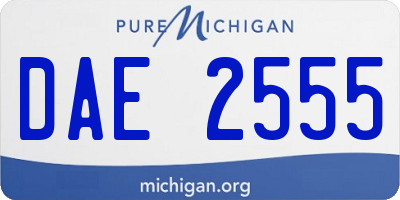 MI license plate DAE2555