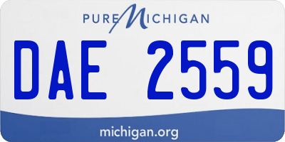 MI license plate DAE2559