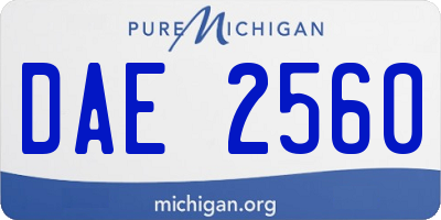 MI license plate DAE2560