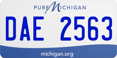 MI license plate DAE2563