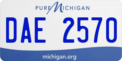 MI license plate DAE2570