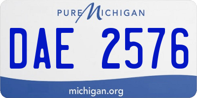 MI license plate DAE2576