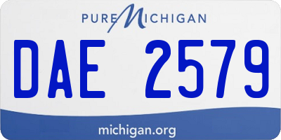 MI license plate DAE2579