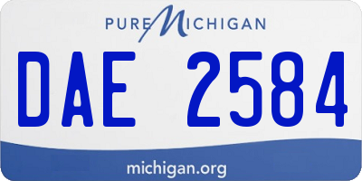 MI license plate DAE2584