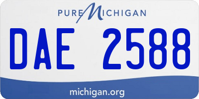 MI license plate DAE2588