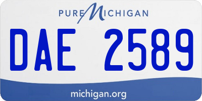 MI license plate DAE2589
