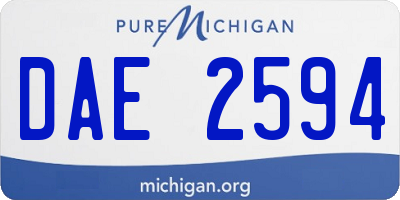 MI license plate DAE2594