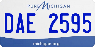 MI license plate DAE2595